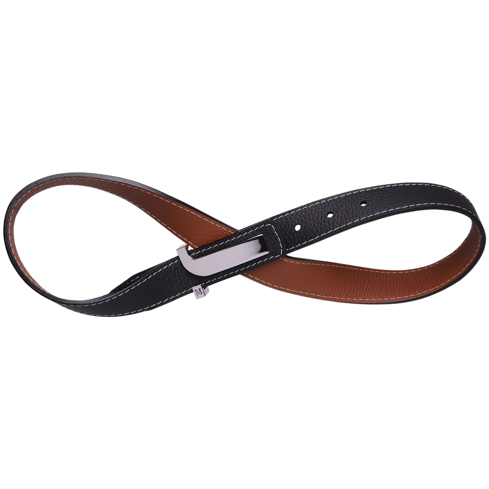 Reversible belt gray -JANUS-